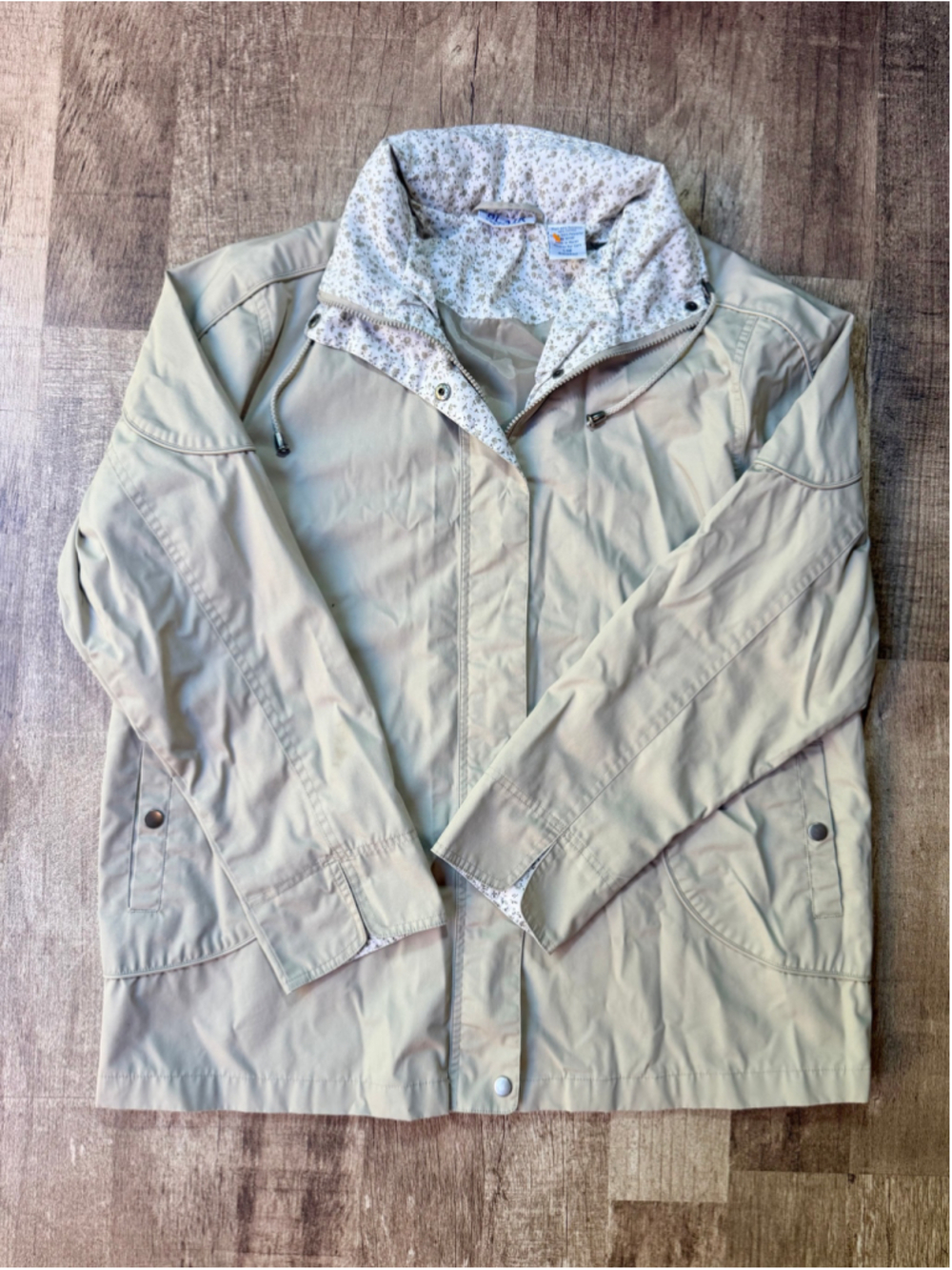 Women's Blair Utility Jacket Size L Beige Floral Lined